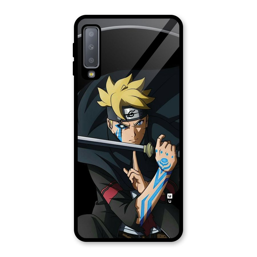 Boruto Uzumaki Stance Glass Back Case for Galaxy A7 (2018)