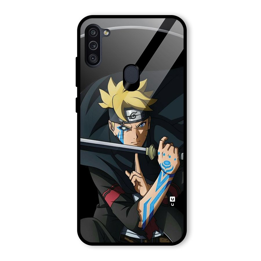 Boruto Uzumaki Stance Glass Back Case for Galaxy M11