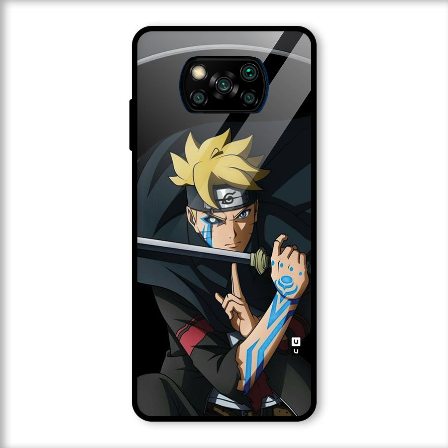 Boruto Uzumaki Stance Glass Back Case for Poco X3
