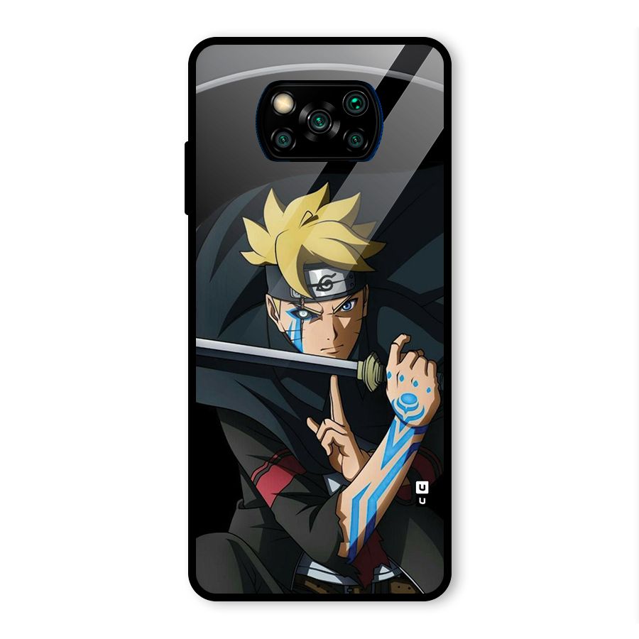 Boruto Uzumaki Stance Glass Back Case for Poco X3 Pro
