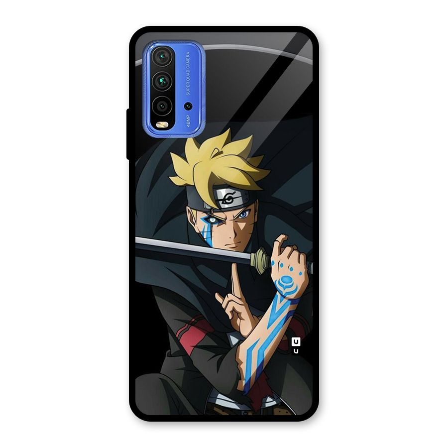 Boruto Uzumaki Stance Glass Back Case for Redmi 9 Power