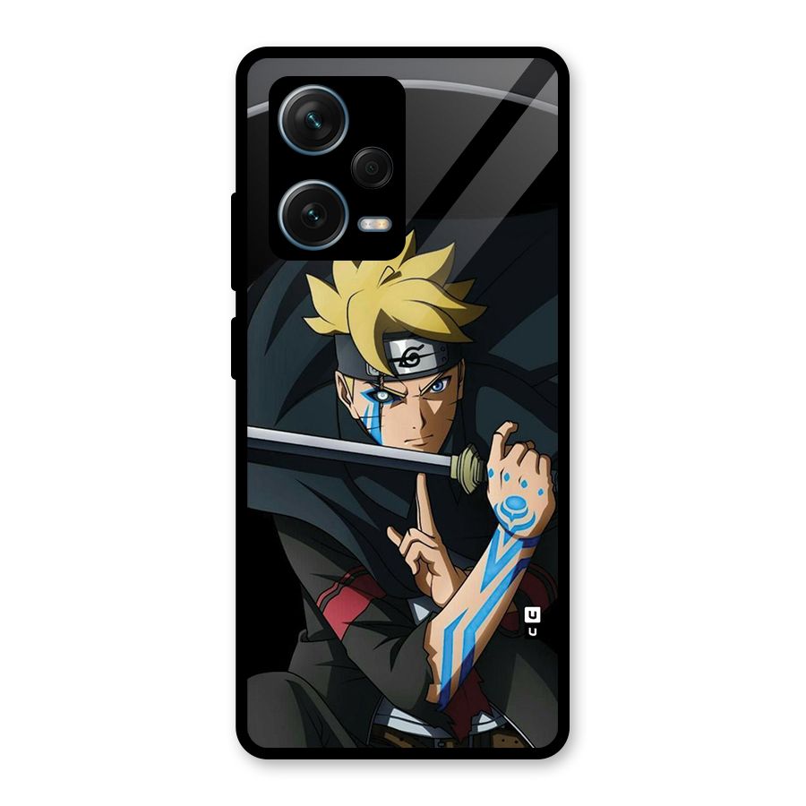 Boruto Uzumaki Stance Glass Back Case for Redmi Note 12 Pro Plus 5G