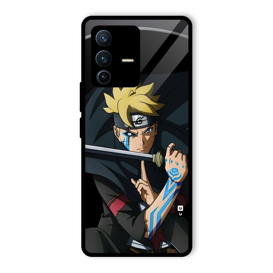 Boruto Uzumaki Stance Glass Back Case for Vivo V23 Pro