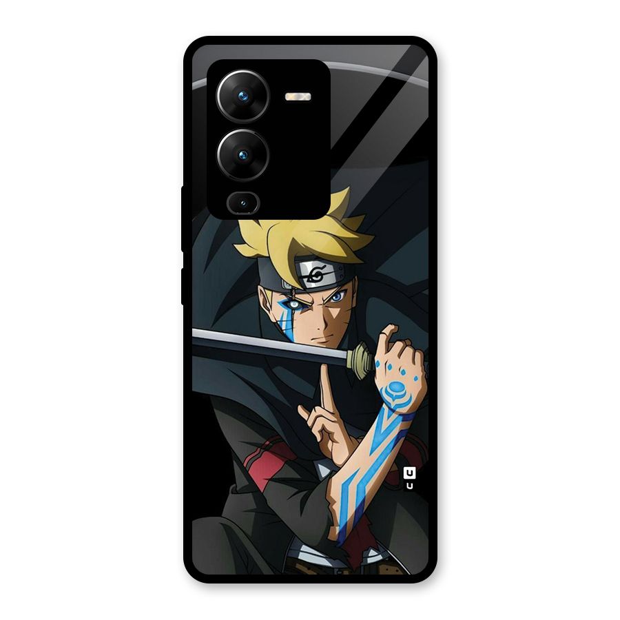 Boruto Uzumaki Stance Glass Back Case for Vivo V25 Pro