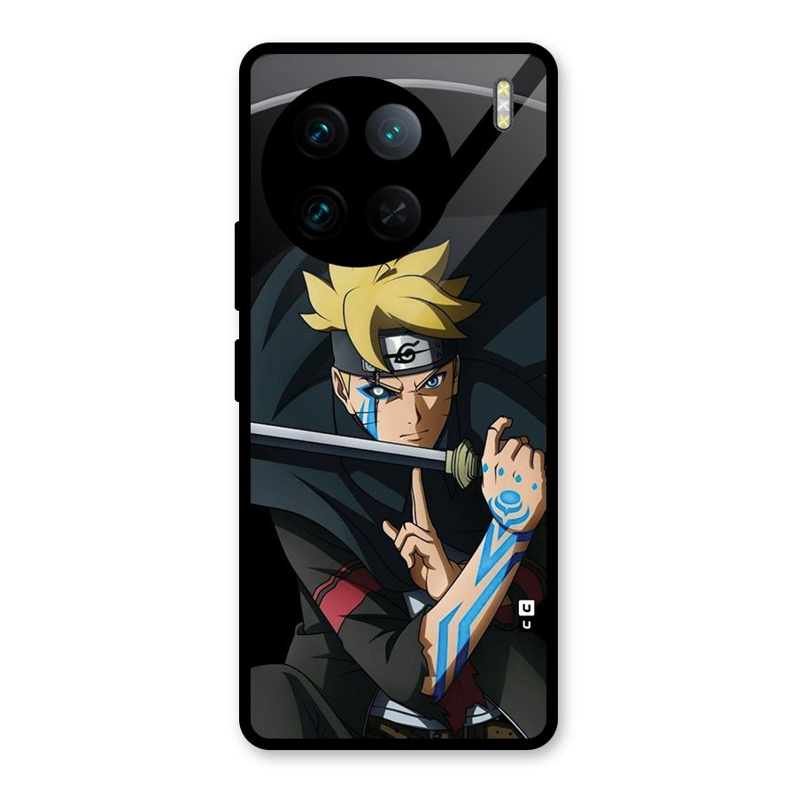 Boruto Uzumaki Stance Glass Back Case for Vivo X90 Pro