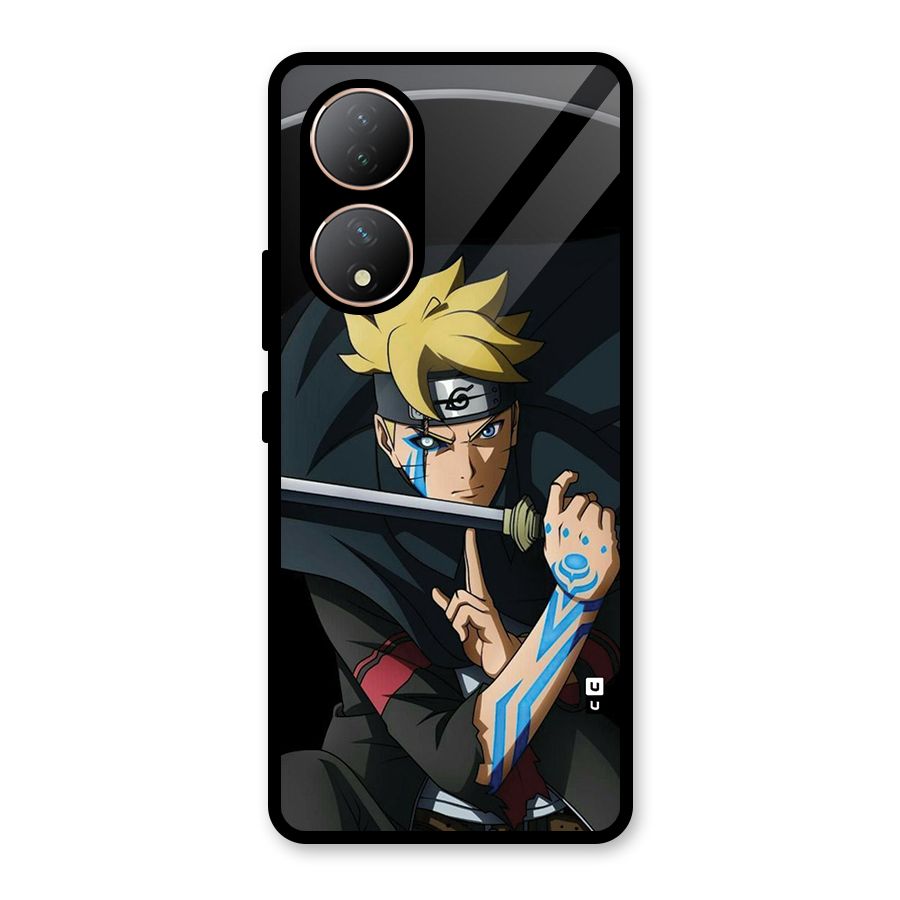 Boruto Uzumaki Stance Glass Back Case for Vivo Y100A
