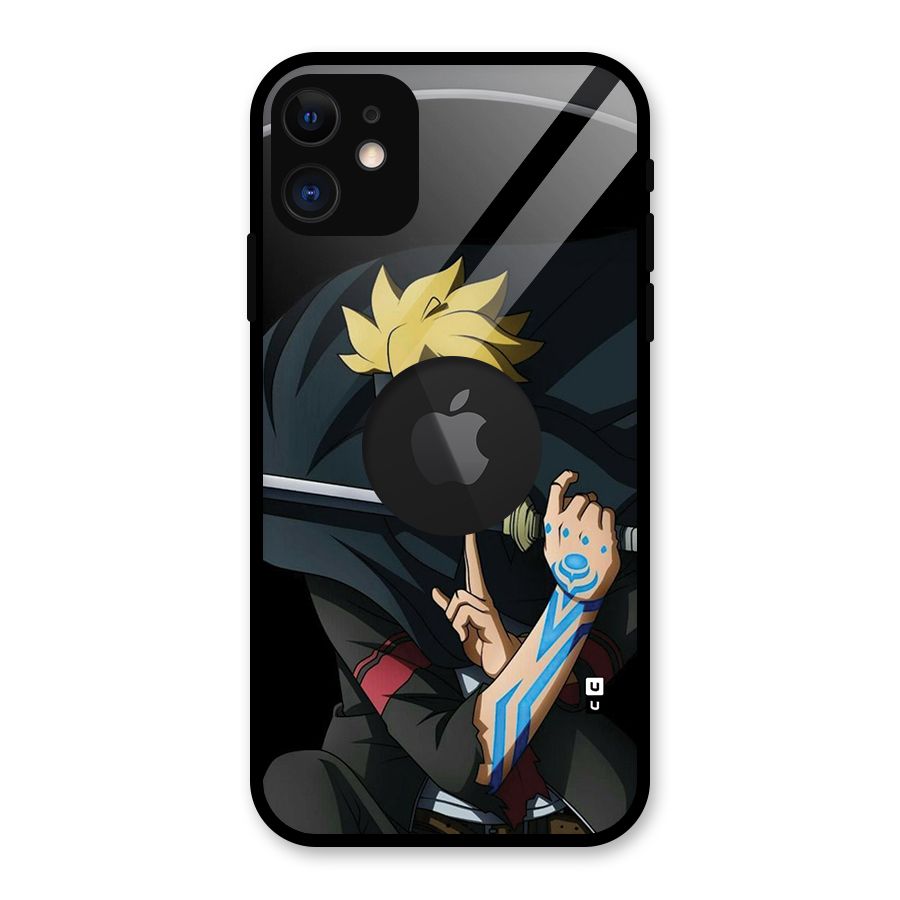 Boruto Uzumaki Stance Glass Back Case for iPhone 11 Logo Cut