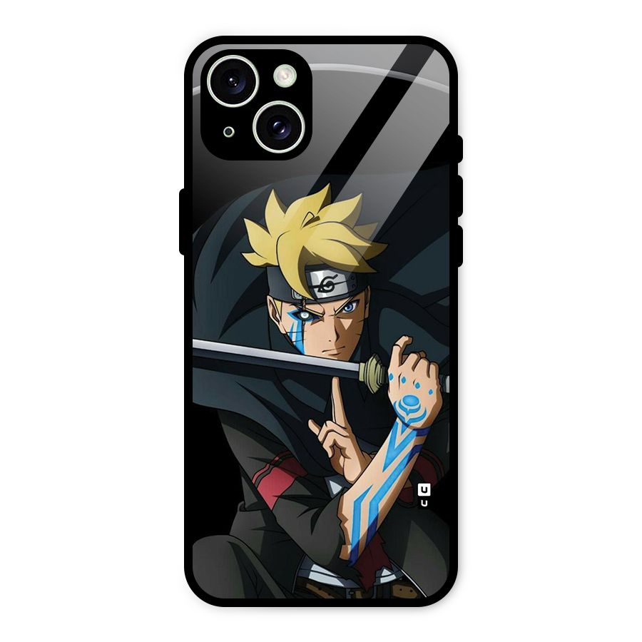 Boruto Uzumaki Stance Glass Back Case for iPhone 15 Plus