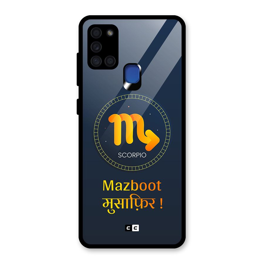 Brave Scorpio Glass Back Case for Galaxy A21s
