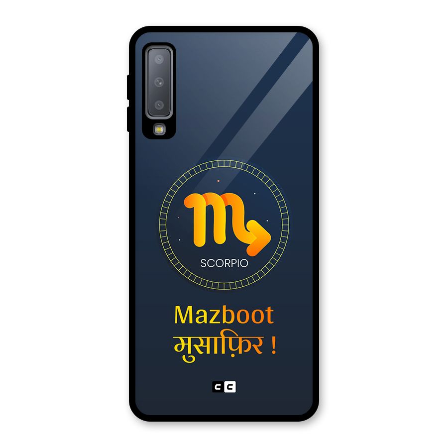 Brave Scorpio Glass Back Case for Galaxy A7 (2018)