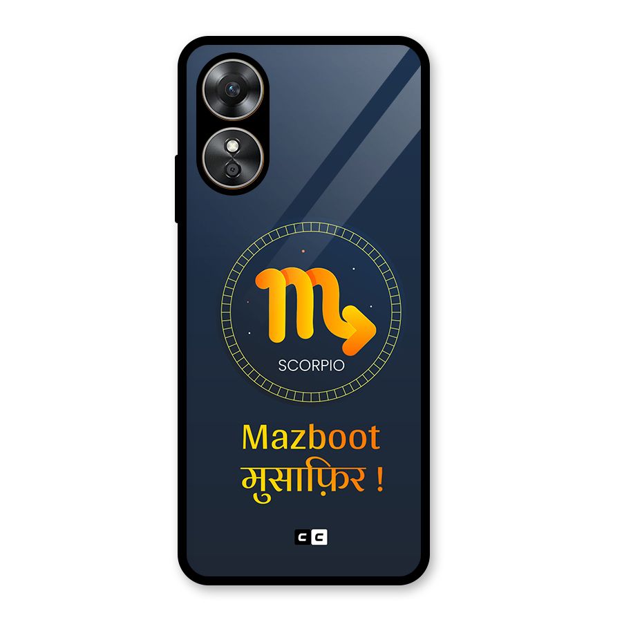Brave Scorpio Glass Back Case for Oppo A17