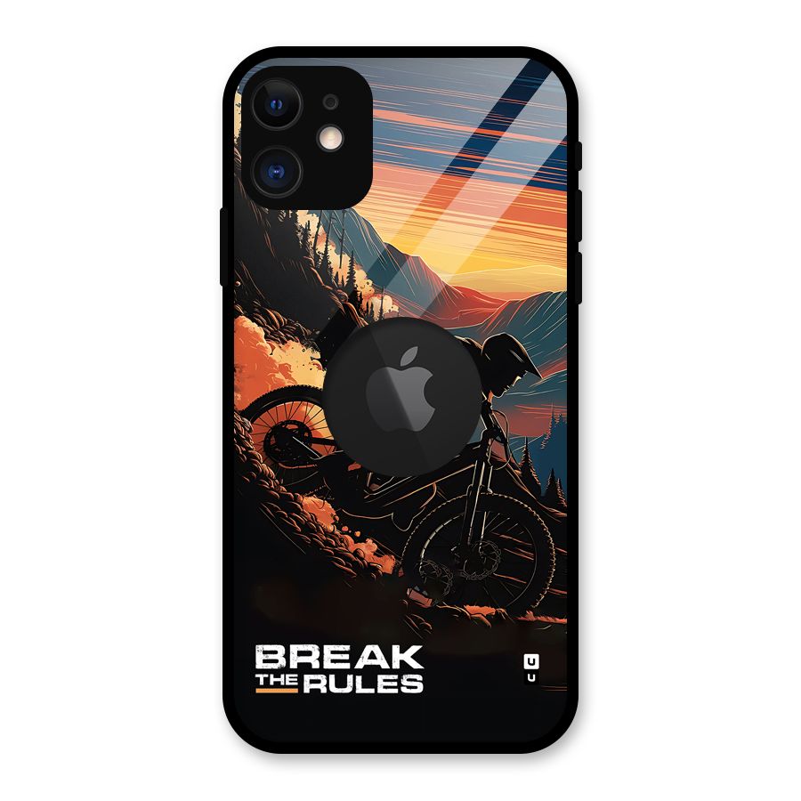 Break The Rules Glass Back Case for iPhone 11 Logo Cut