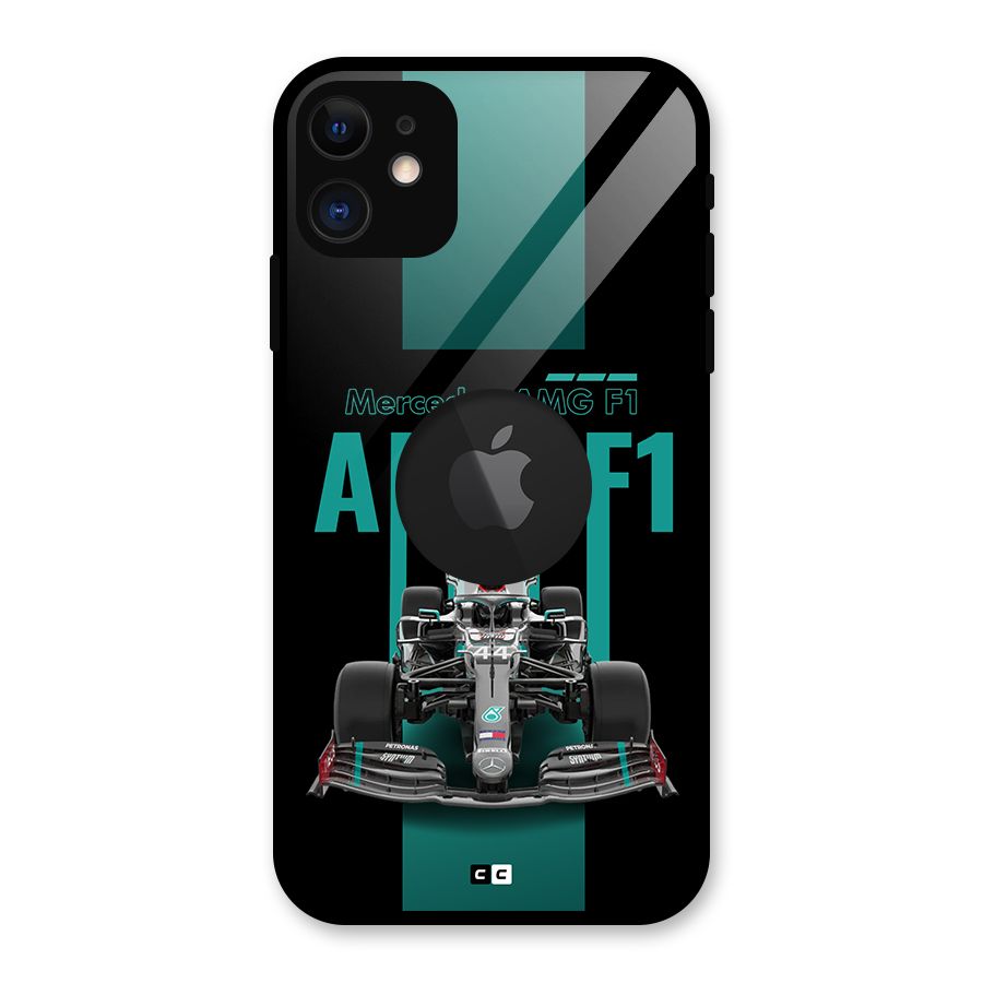 Brisk Car Glass Back Case for iPhone 11 Logo Cut