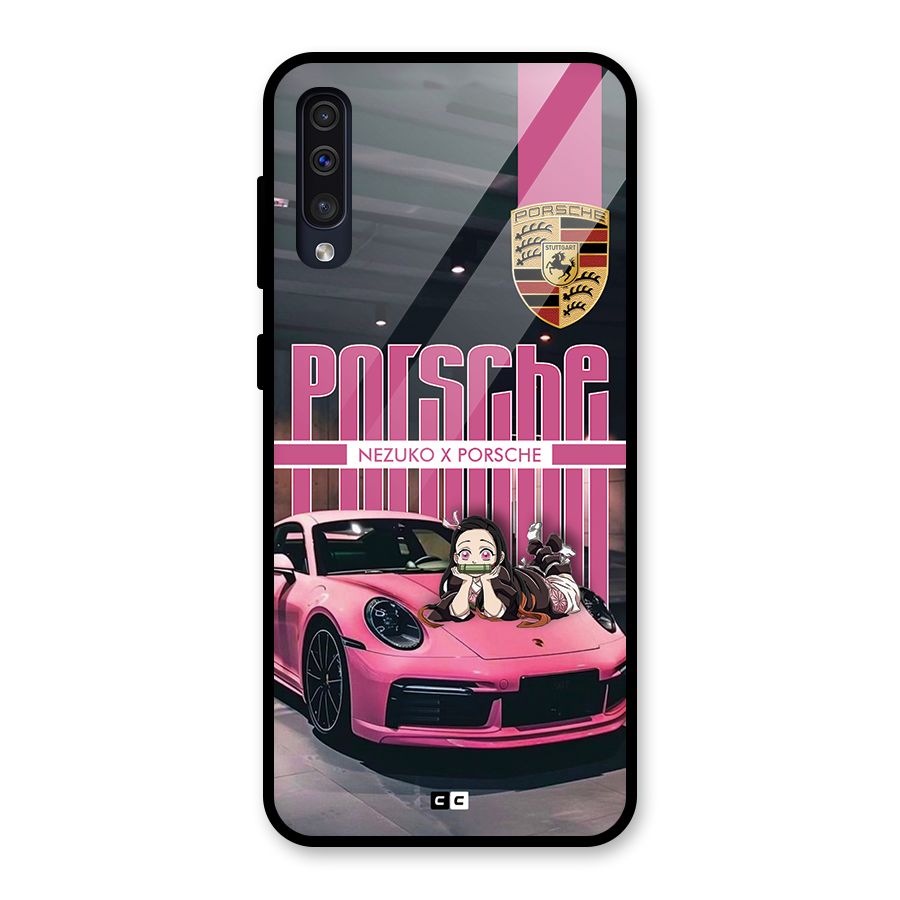 Bubble Race Car Glass Back Case for Galaxy A30s