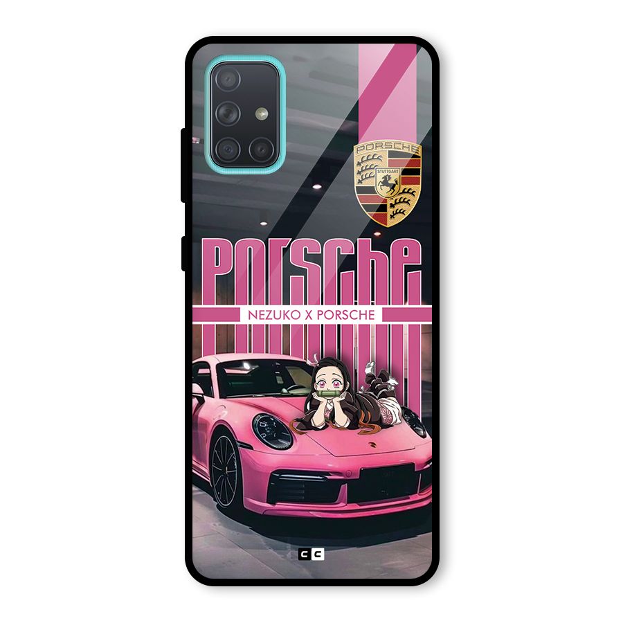 Bubble Race Car Glass Back Case for Galaxy A71