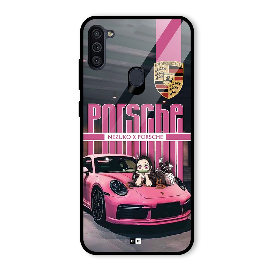 Bubble Race Car Glass Back Case for Galaxy M11