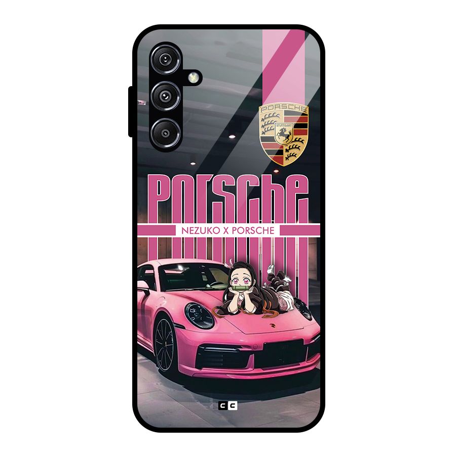 Bubble Race Car Glass Back Case for Galaxy M34 5G
