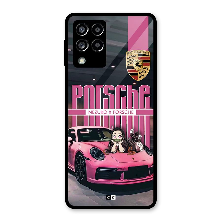 Bubble Race Car Glass Back Case for Galaxy M53 5G
