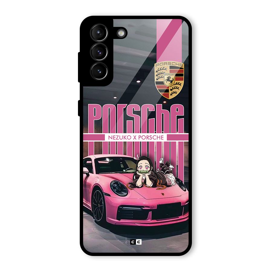 Bubble Race Car Glass Back Case for Galaxy S21 Plus