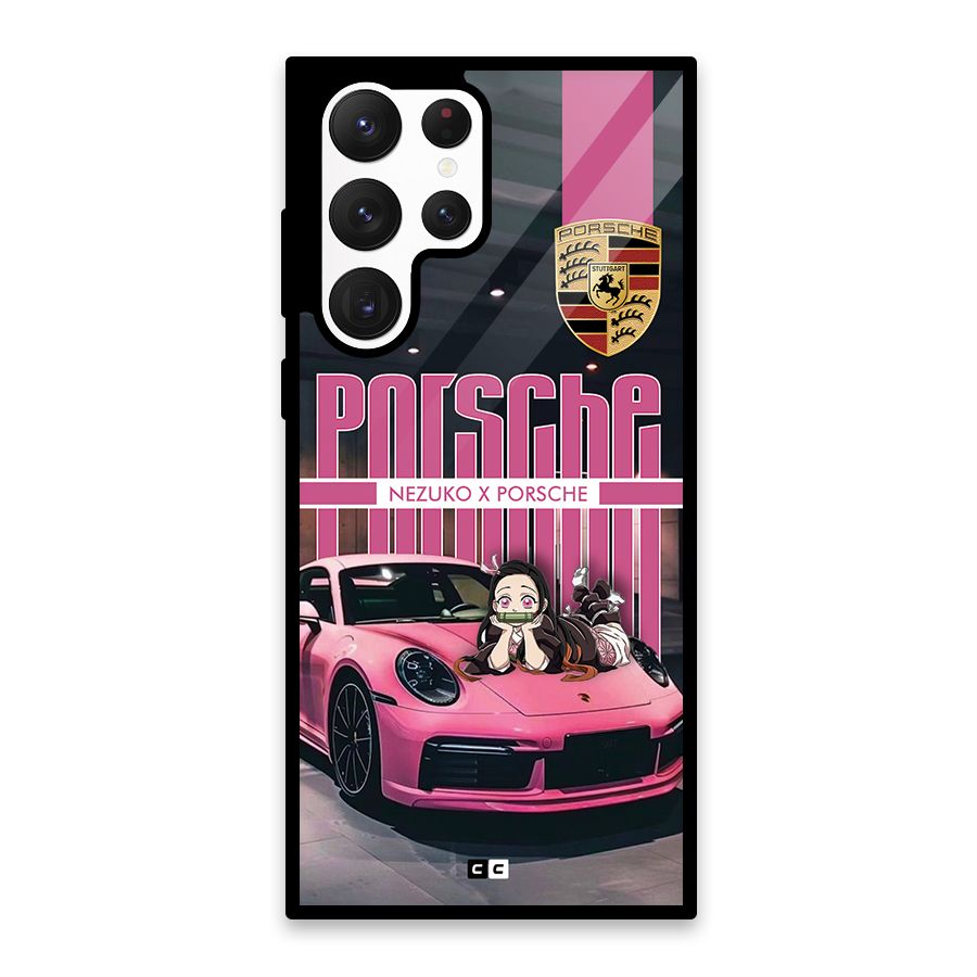 Bubble Race Car Glass Back Case for Galaxy S22 Ultra 5G