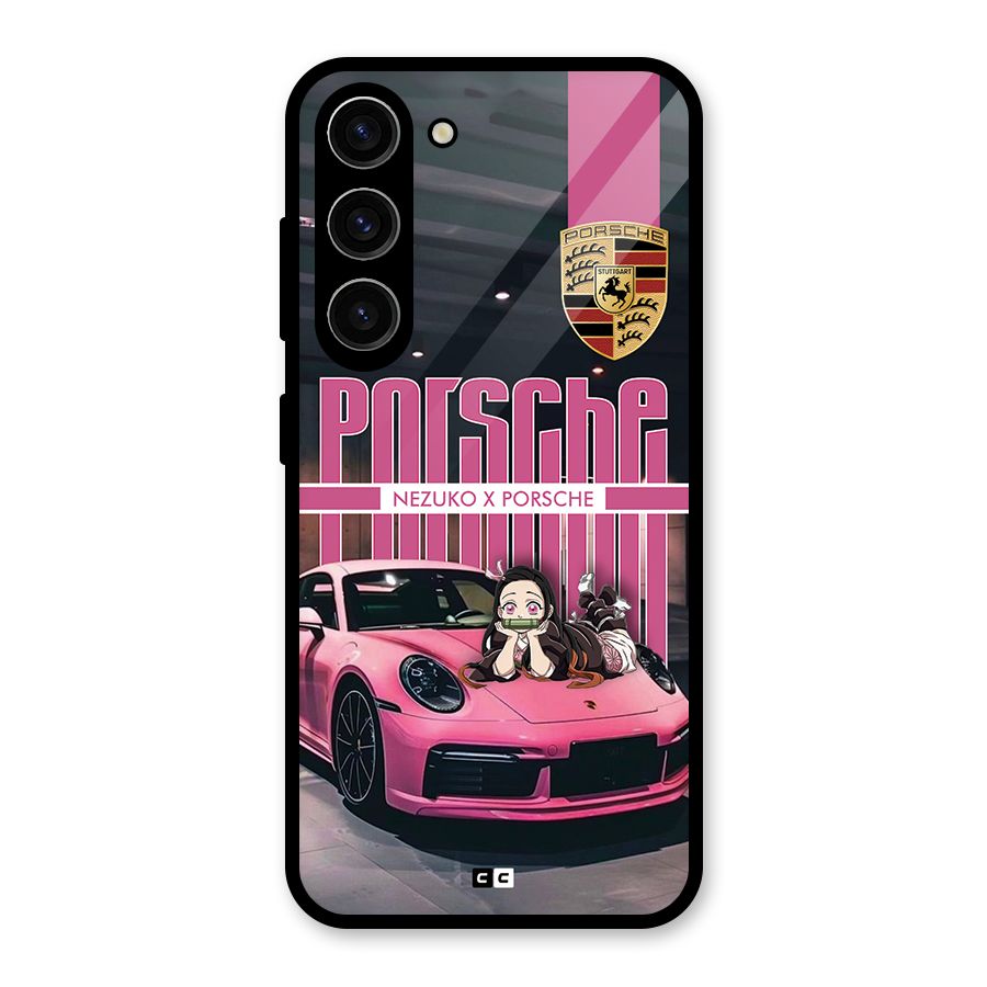 Bubble Race Car Glass Back Case for Galaxy S23