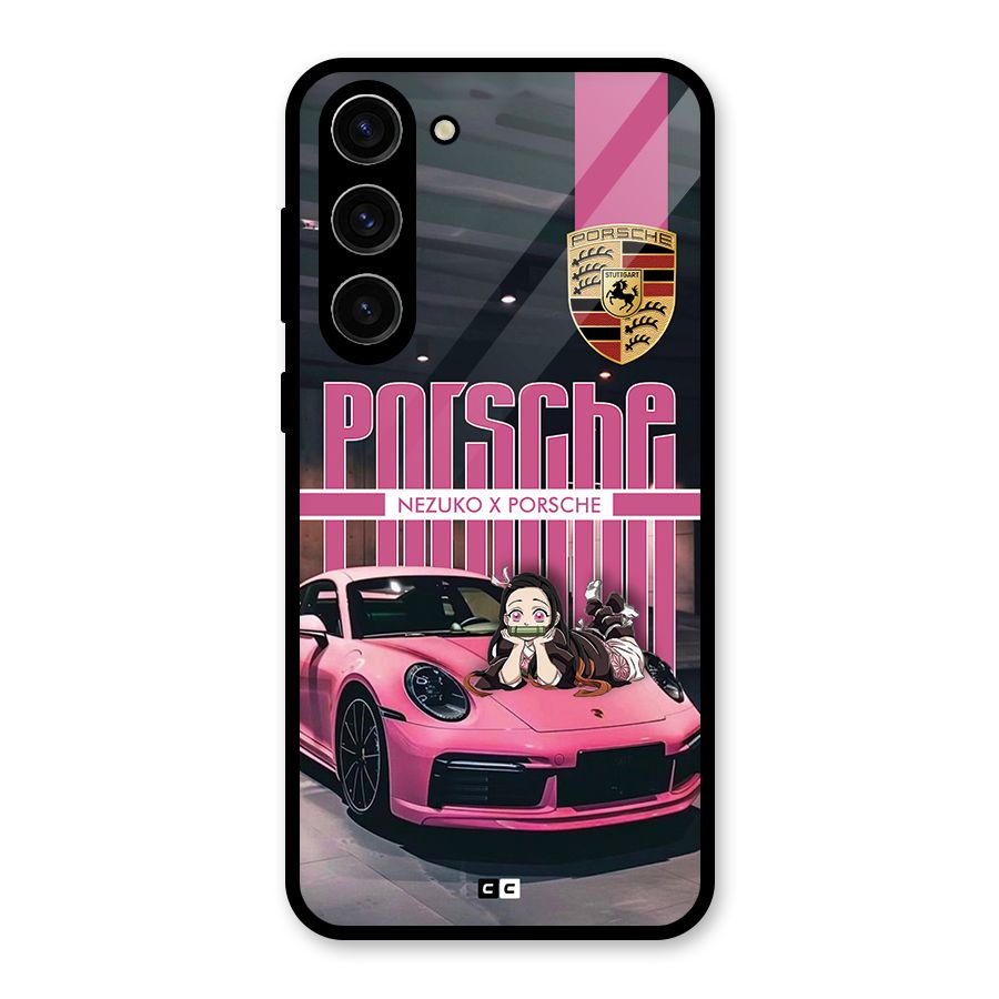 Bubble Race Car Glass Back Case for Galaxy S23 Plus