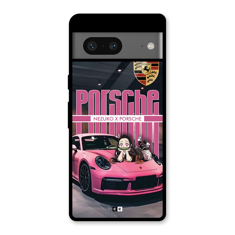 Bubble Race Car Glass Back Case for Google Pixel 7