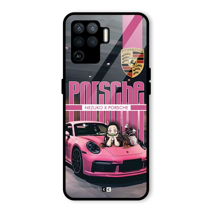 Bubble Race Car Glass Back Case for Oppo F19 Pro