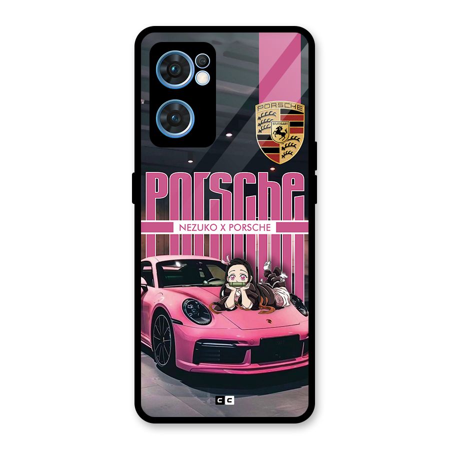 Bubble Race Car Glass Back Case for Oppo Reno7 5G