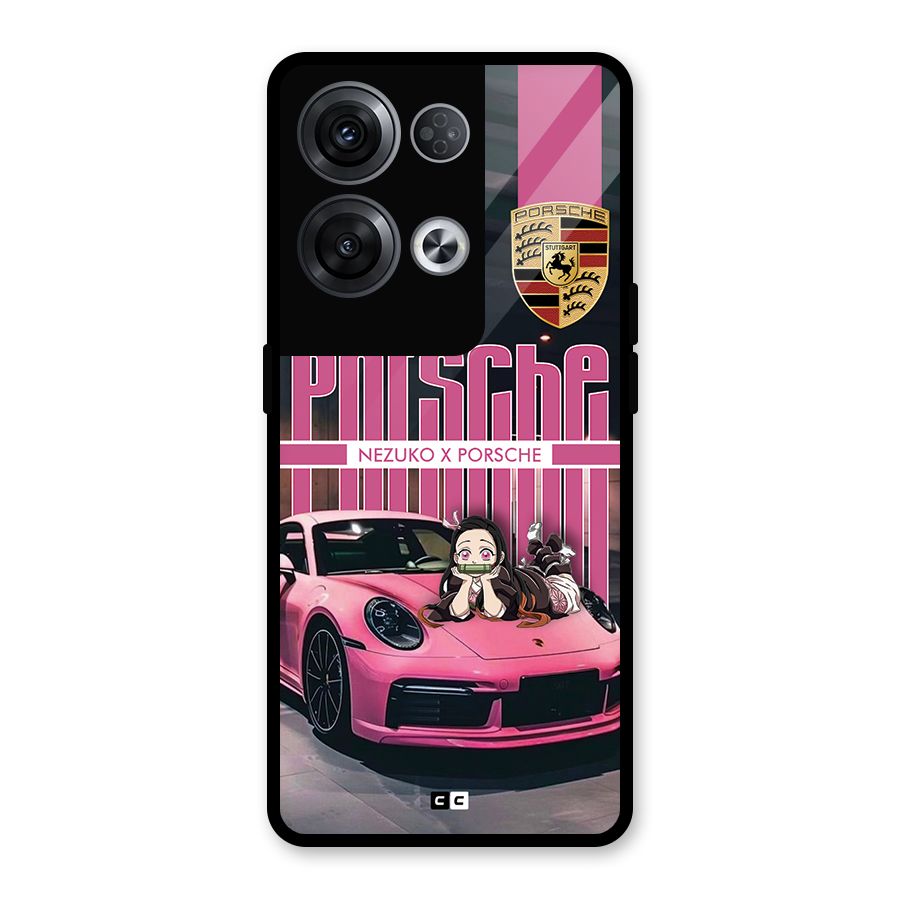 Bubble Race Car Glass Back Case for Oppo Reno8 Pro 5G