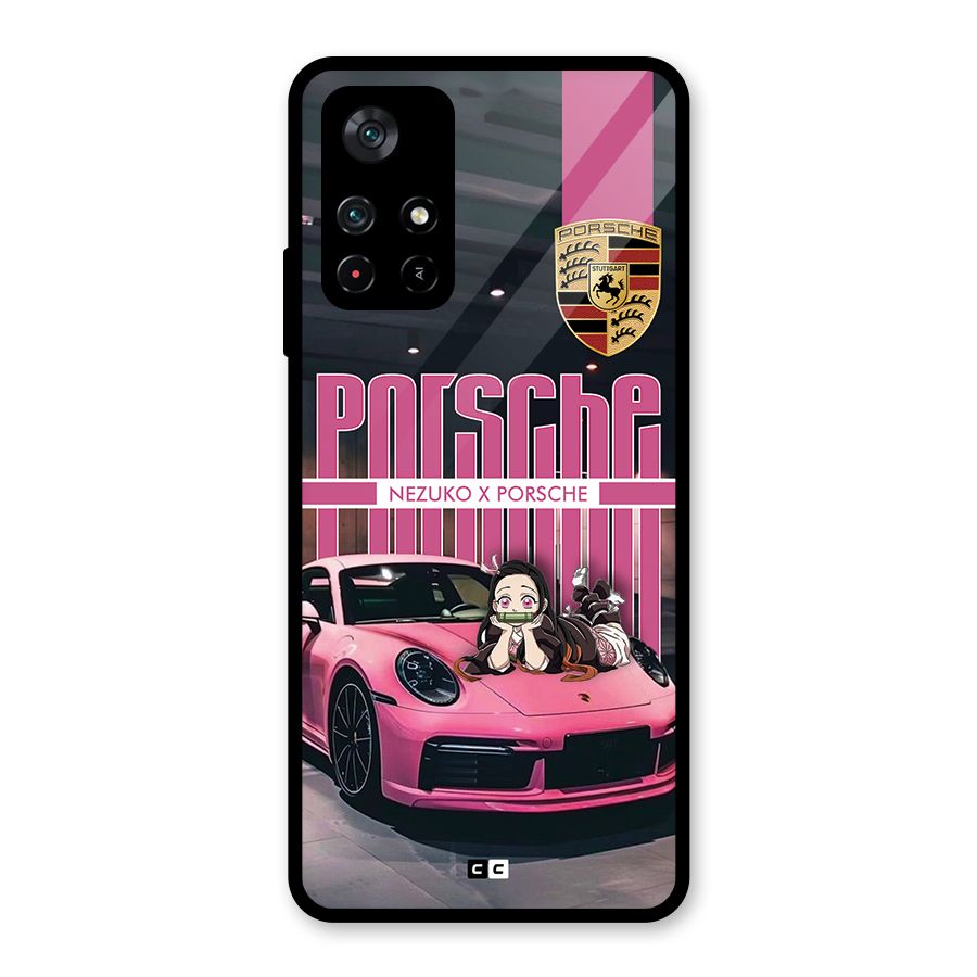 Bubble Race Car Glass Back Case for Poco M4 Pro 5G