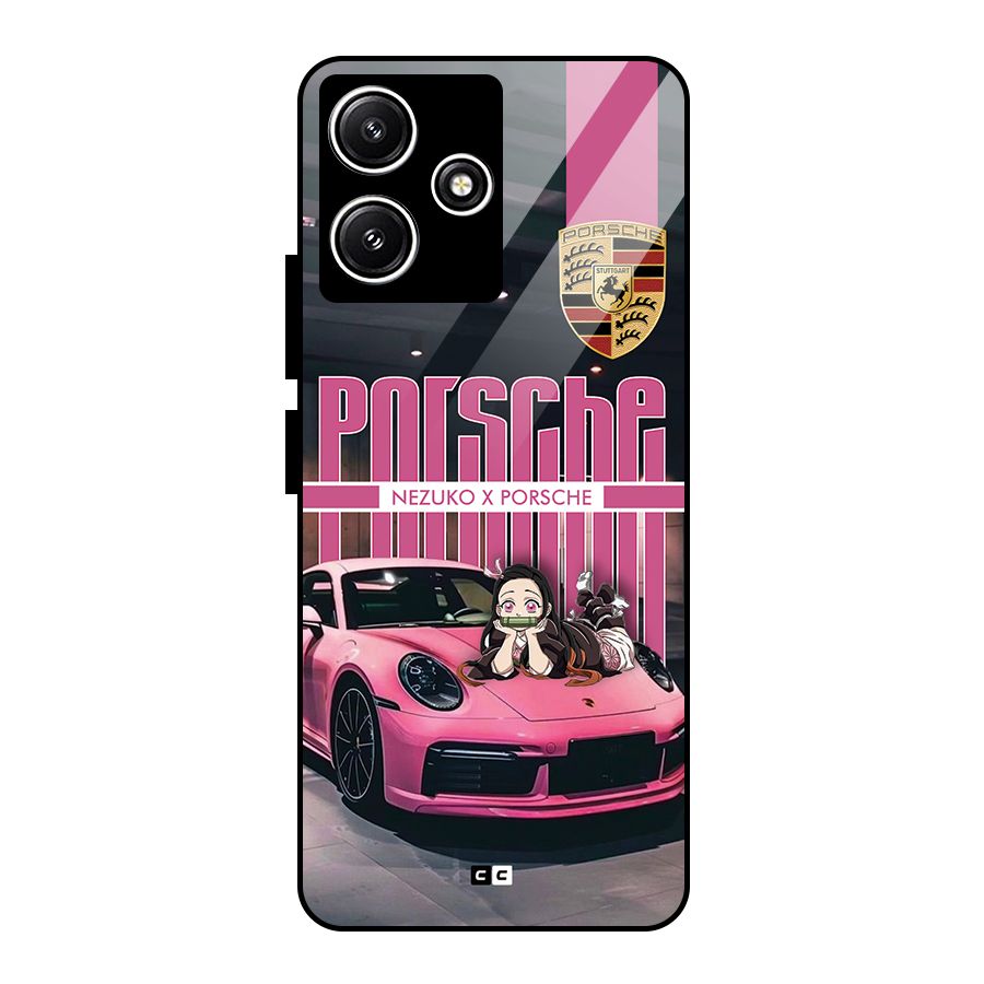 Bubble Race Car Glass Back Case for Poco M6 Pro