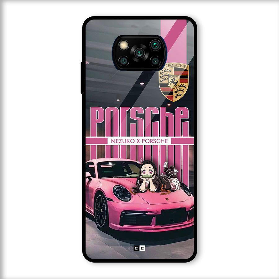 Bubble Race Car Glass Back Case for Poco X3