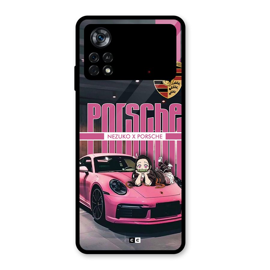 Bubble Race Car Glass Back Case for Poco X4 Pro 5G
