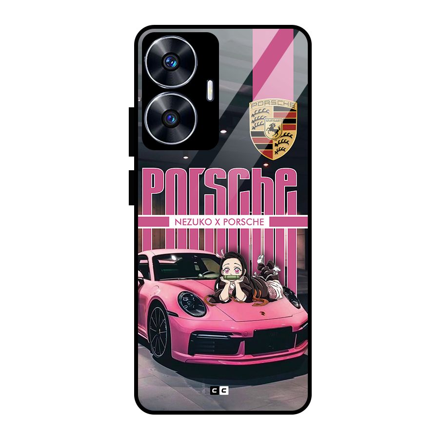Bubble Race Car Glass Back Case for Realme Narzo N55