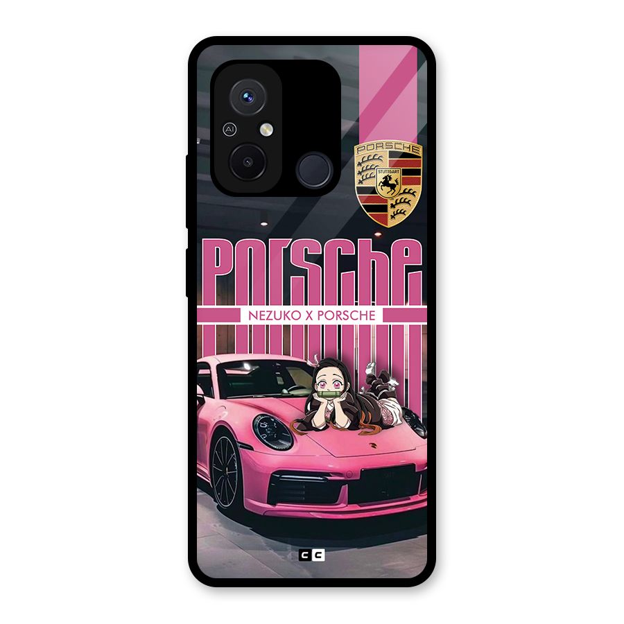 Bubble Race Car Glass Back Case for Redmi 12C