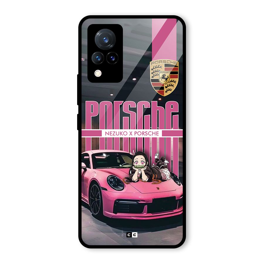 Bubble Race Car Glass Back Case for Vivo V21 5G