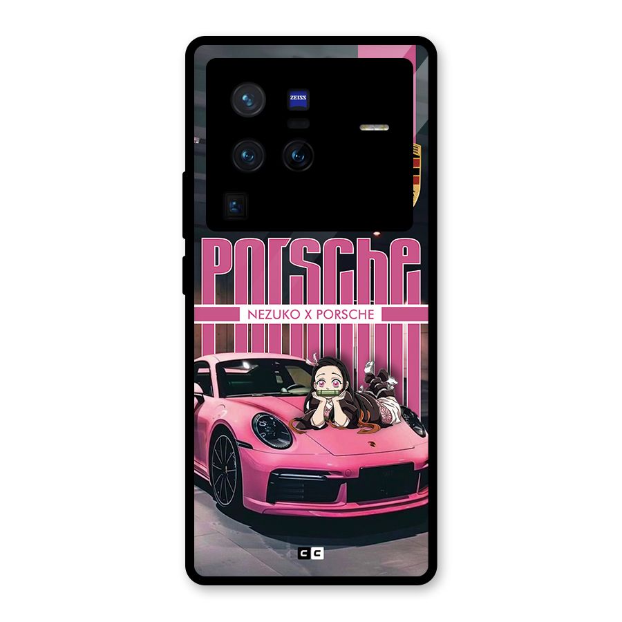 Bubble Race Car Glass Back Case for Vivo X80 Pro