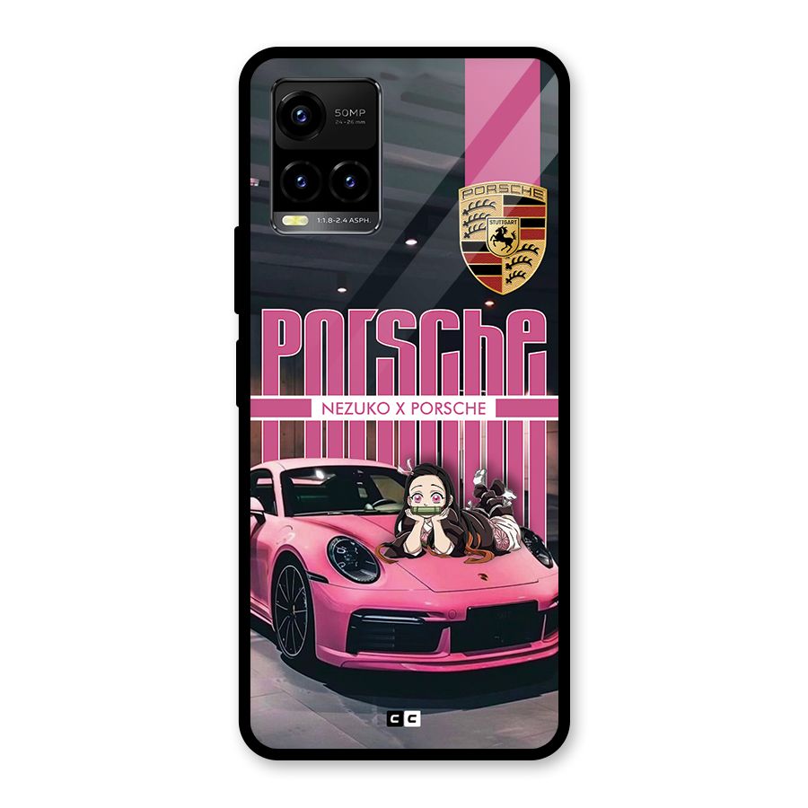 Bubble Race Car Glass Back Case for Vivo Y21A