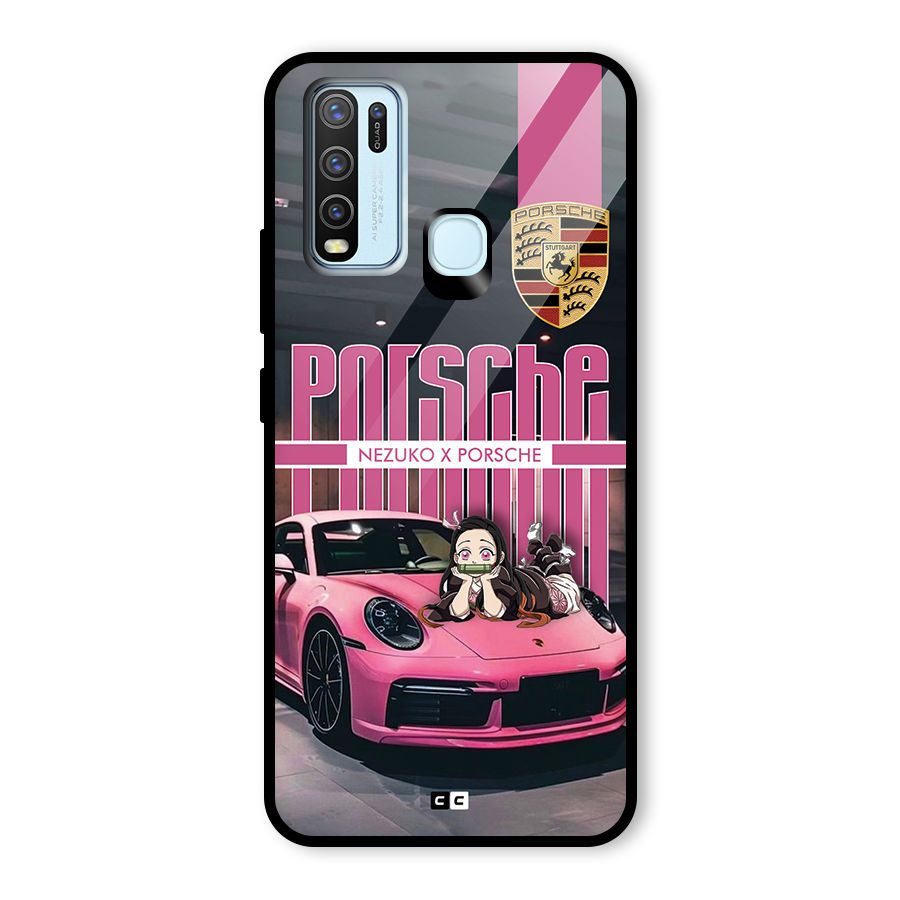 Bubble Race Car Glass Back Case for Vivo Y30