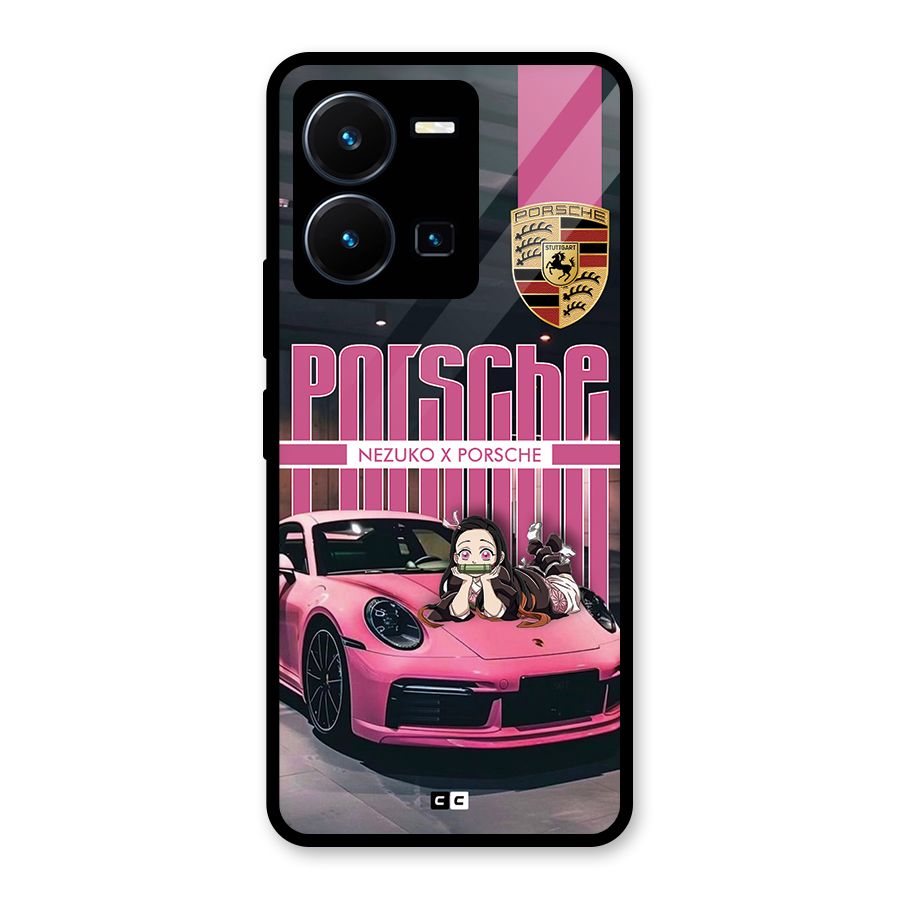 Bubble Race Car Glass Back Case for Vivo Y35
