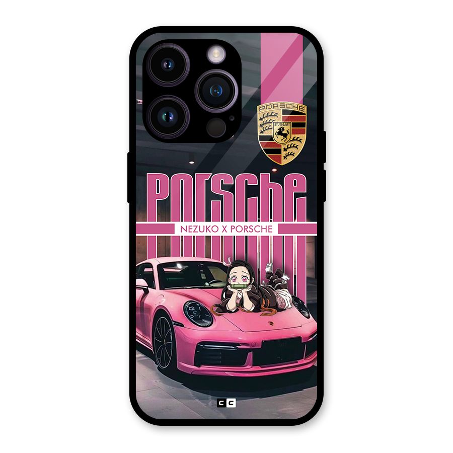 Bubble Race Car Glass Back Case for iPhone 14 Pro