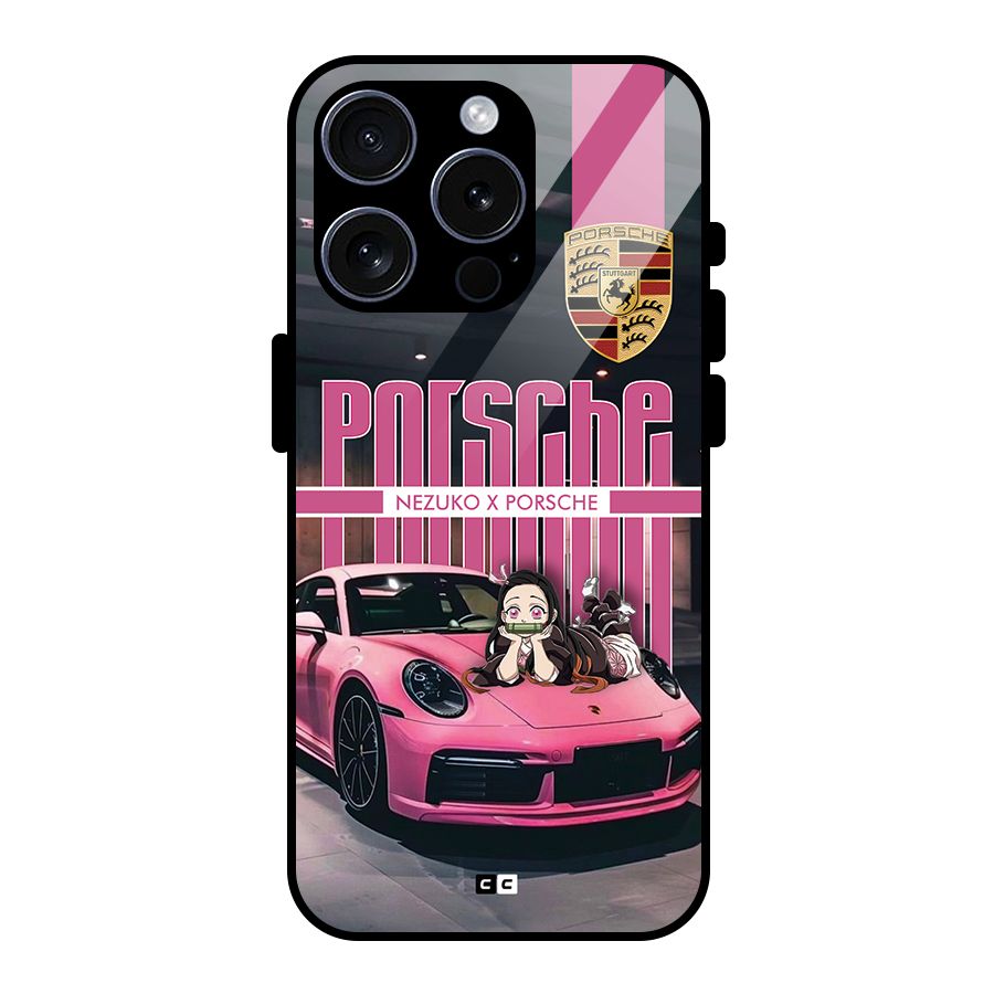 Bubble Race Car Glass Back Case for iPhone 15 Pro
