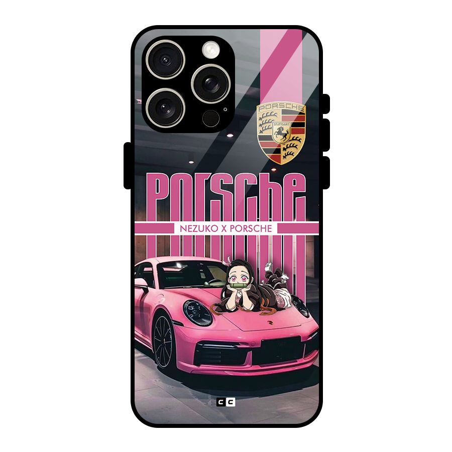 Bubble Race Car Glass Back Case for iPhone 15 Pro Max