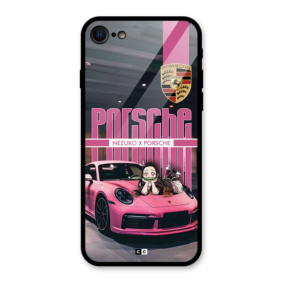 Bubble Race Car Glass Back Case for iPhone 7