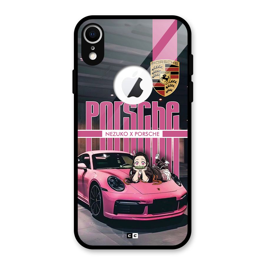 Bubble Race Car Glass Back Case for iPhone XR Logo Cut