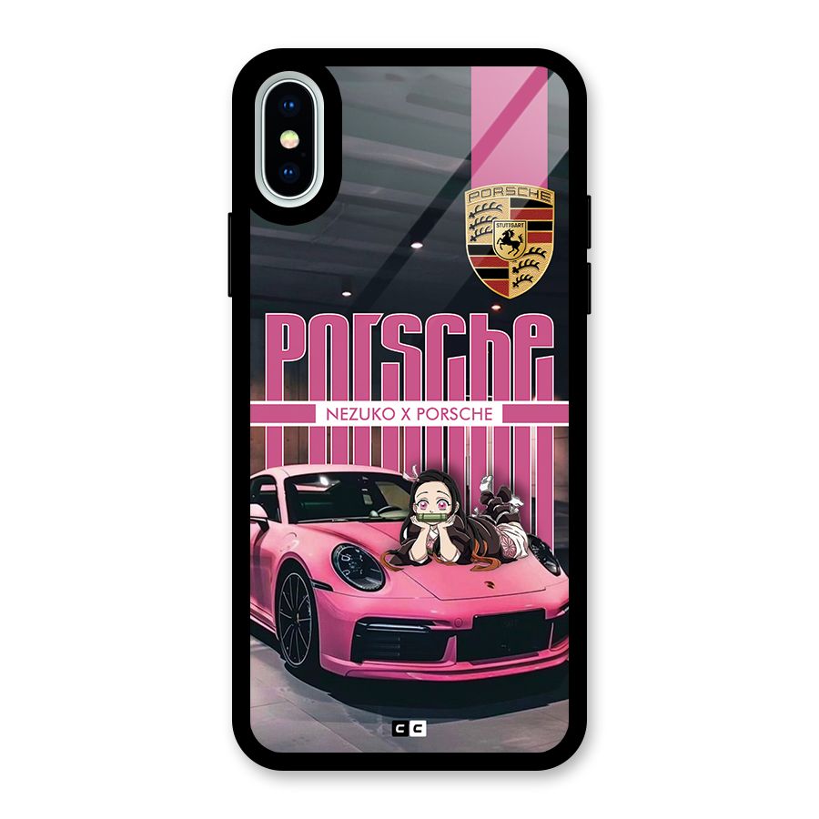 Bubble Race Car Glass Back Case for iPhone XS