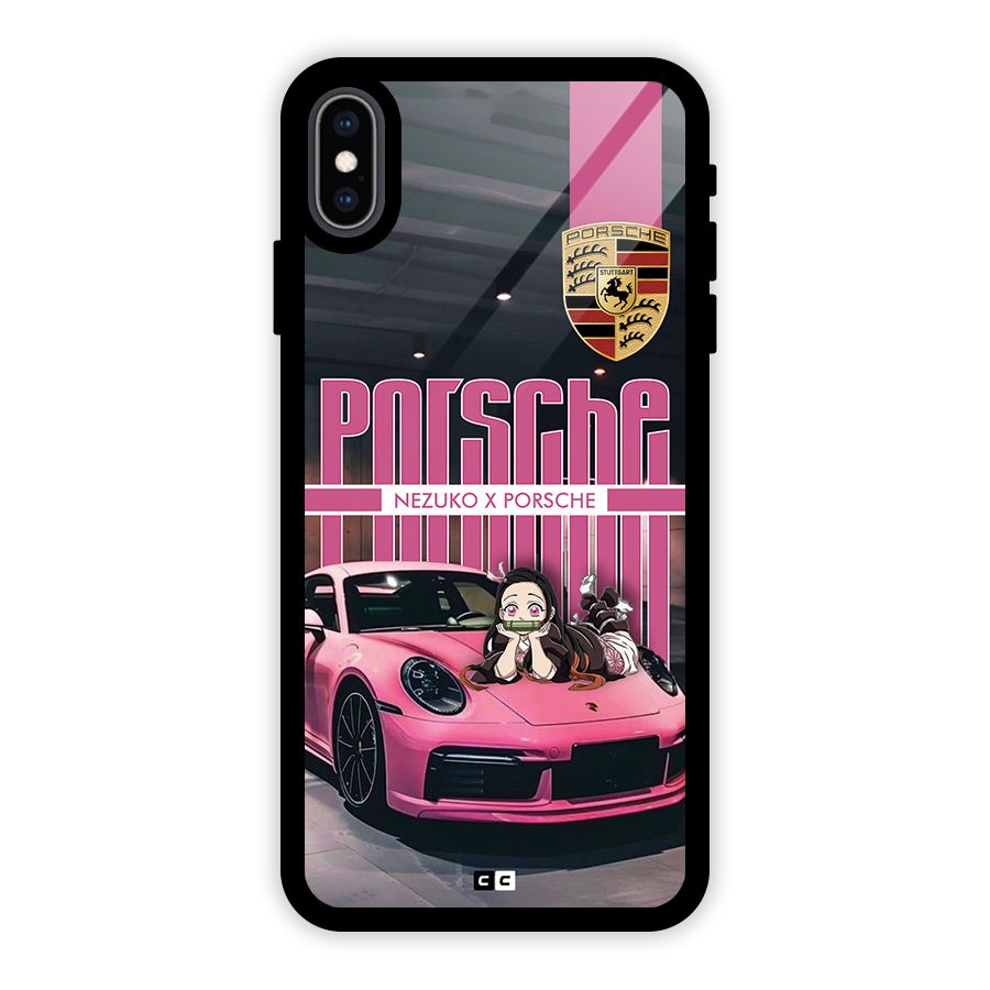 Bubble Race Car Glass Back Case for iPhone XS Max