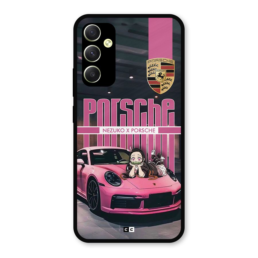Bubble Race Car Metal Back Case for Galaxy A34