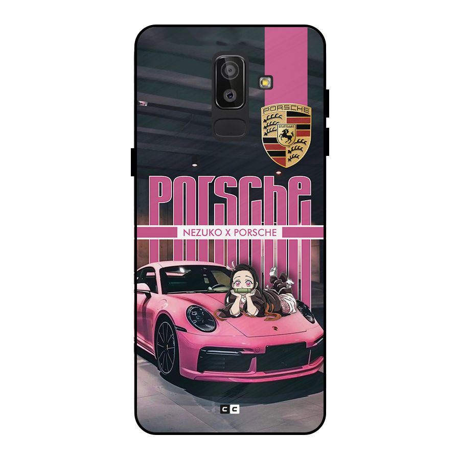 Bubble Race Car Metal Back Case for Galaxy J8
